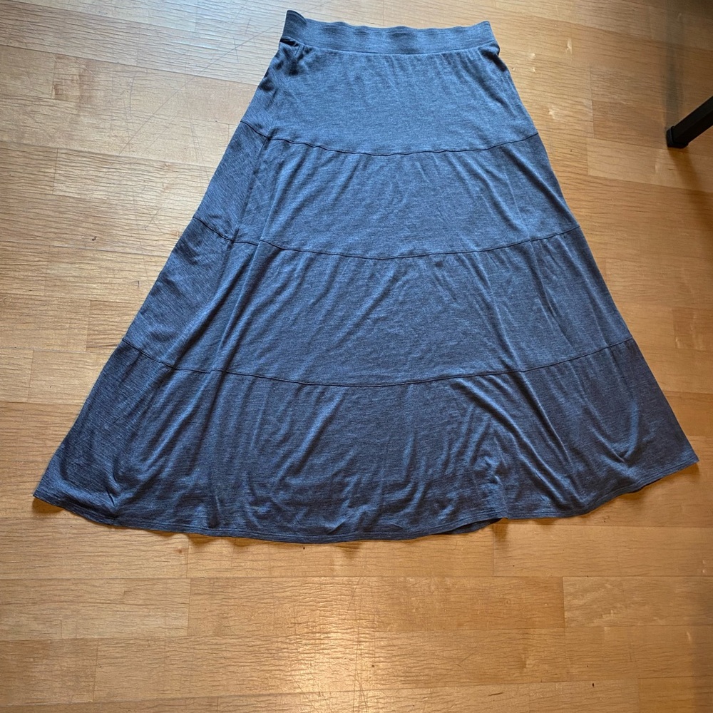 Eileen Fisher Slate Gray A-Line Maxi Skirt